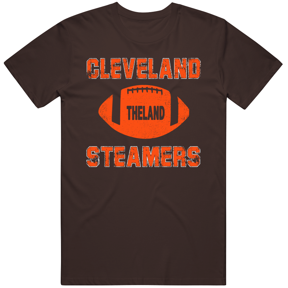 cleveland steamer football helmet Cleveland Steamers The Land Obj Cleveland Football Fan T Shirt –  theLandTshirts