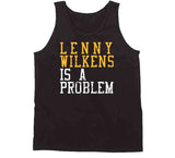 Lenny Wilkens Is A Problem Cleveland Basketball Fan Distressed T Shirt