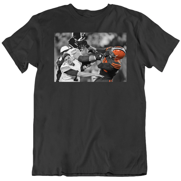 Free Myles Garrett Rudolph Helmet Smash Cleveland Football Fan Brown T Shirt