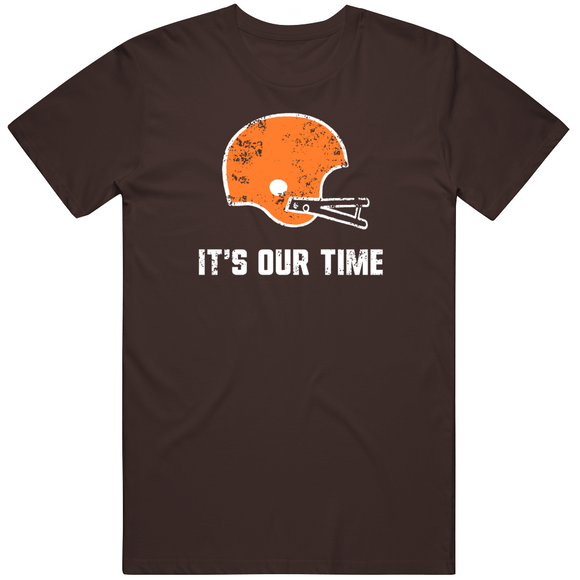 It's Our Time Cleveland Football Fan Distressed T Shirt