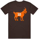 Jim Brown Legend 32 Distressed Cleveland Football Fan Goat T Shirt