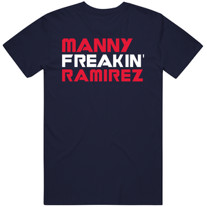 TheLandTshirts Manny Ramirez Freakin Cleveland Baseball Fan T Shirt Ladies / Navy / 2 X-Large