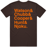 Cleveland Names Watson Cooper Hunt Chubb Njoku Cleveland Football Fan T Shirt