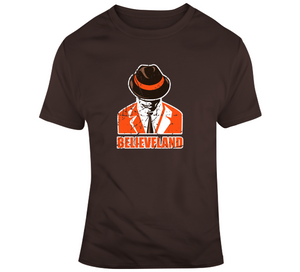 Paul Brown Believeland Distressed Cleveland Football Fan T Shirt