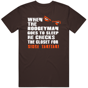 Sione Takitaki Boogeyman Cleveland Football Fan T Shirt