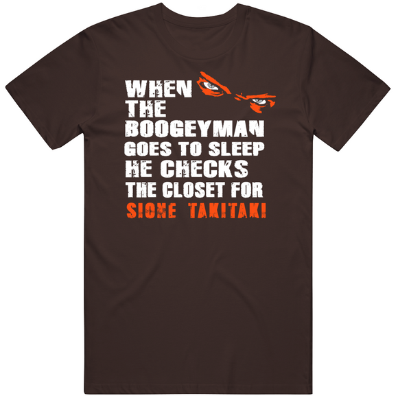 Sione Takitaki Boogeyman Cleveland Football Fan T Shirt
