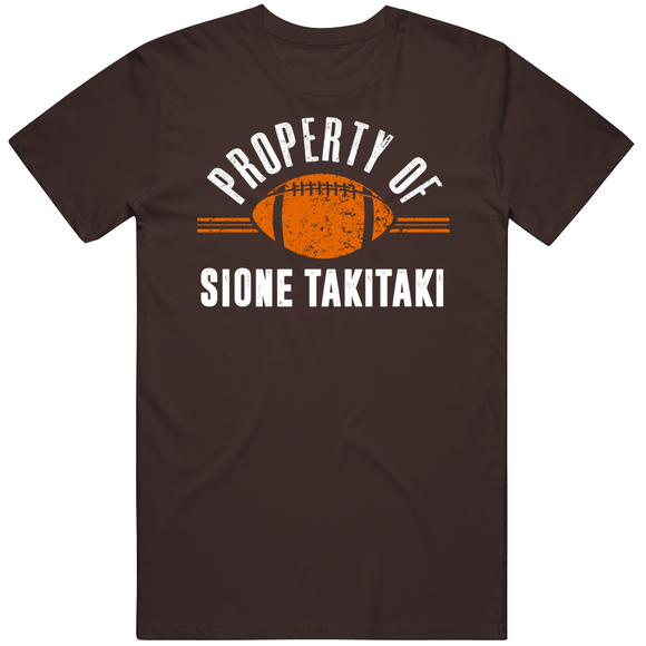 Sione Takitaki Property Of Cleveland Football Fan T Shirt