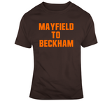 Baker Mayfield Odell Beckham Mayfield To Beckham Cleveland Football Fan T Shirt