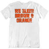 We Bleed Brown Orange Cleveland Football Fan Distressed T Shirt