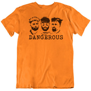 We Dangerous Baker Mayfield Obj Jarvis Landry Silhouette Cleveland Football Fan T Shirt