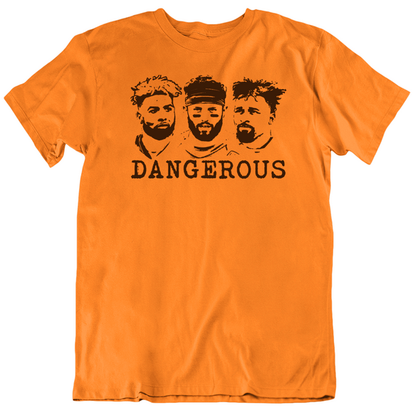 We Dangerous Baker Mayfield Obj Jarvis Landry Silhouette Cleveland Football Fan T Shirt