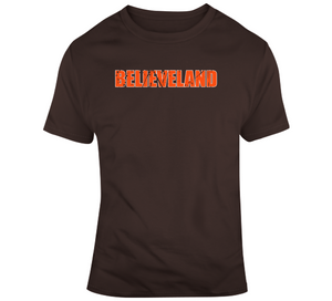 Believeland Distressed Cleveland Football Fan T Shirt