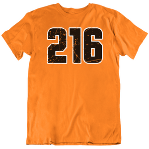 Area Code 216 Cleveland Football Fan Distressed V2 T Shirt