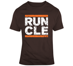 Run Cle Distressed Cleveland Football Fan T Shirt