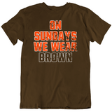 Sundays Wear Brown Cleveland Football Fan V6 Distressed T Shirt