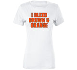 I Bleed Brown And Orange Cleveland Football Fan V4 T Shirt