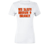 We Bleed Brown Orange Cleveland Football Fan Distressed T Shirt