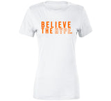 Baker Mayfield Believe The Hype text Cleveland Football Fan T Shirt