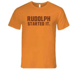 Free Myles Garrett Rudolph Started it Cleveland Football Fan T Shirt