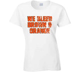 We Bleed Brown Orange Cleveland Football Fan Distressed T Shirt