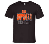 Sundays Wear Brown Cleveland Football Fan V6 Distressed T Shirt