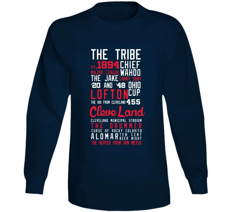 "No Place Like Home" Cleveland Baseball Fan T-Shirt - Navy Short Sleeve Tee (Sizes SM-5XL)