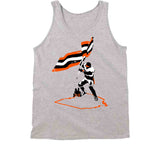 Baker Mayfield Plant The Flag Ohio Silhouette Cleveland Football Fan Distressed T Shirt