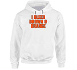 I Bleed Brown And Orange Cleveland Football Fan V4 T Shirt