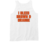I Bleed Brown And Orange Cleveland Football Fan V4 T Shirt