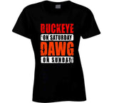 Buckeyes Saturday Dawg Sunday Cleveland Ohio Football Fan V2 T Shirt