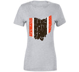 Cleveland Football Team State of Ohio Football Distressed T Shirt