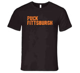 Puck Fittsburgh Cleveland Football Fan Distressed T Shirt
