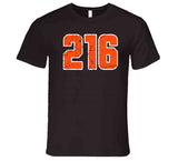 Area Code 216 Cleveland Football Fan Distressed T Shirt