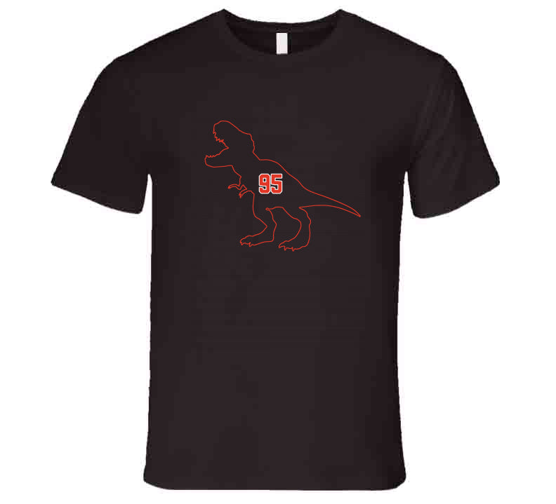 Myles Garrett Jurassic Park T Rex Outline Cleveland Football Fan T Shi