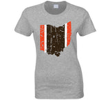 Cleveland Football Team State of Ohio Football Distressed T Shirt