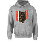 Cleveland Football Team State of Ohio Football Distressed T Shirt