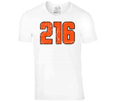 Area Code 216 Cleveland Football Fan Distressed V3 T Shirt