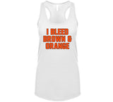 I Bleed Brown And Orange Cleveland Football Fan V4 T Shirt