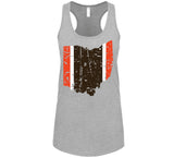 Cleveland Football Team State of Ohio Football Distressed T Shirt