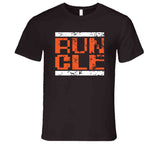 Distressed 8 Bit Run Cleveland Football Fan T Shirt