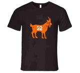 Jim Brown Legend 32 Distressed Cleveland Football Fan Goat T Shirt