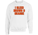 I Bleed Brown And Orange Cleveland Football Fan V4 T Shirt