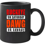 Buckeyes Saturday Dawg Sunday Cleveland Ohio Football Fan V2 T Shirt