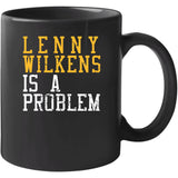 Lenny Wilkens Is A Problem Cleveland Basketball Fan Distressed T Shirt