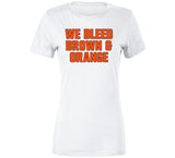 We Bleed Brown And Orange Cleveland Football Fan T Shirt