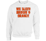 We Bleed Brown Orange Cleveland Football Fan Distressed T Shirt