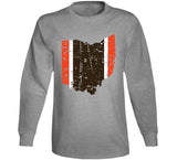 Cleveland Football Team State of Ohio Football Distressed T Shirt