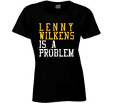 Lenny Wilkens Is A Problem Cleveland Basketball Fan Distressed T Shirt