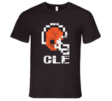 Distressed 8 Bit Cleveland Football Fan T Shirt