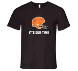 It's Our Time Cleveland Football Fan Distressed T Shirt